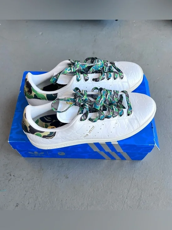 BAPE x adidas Stan Smith 30th Anniversary White Camo Men's 8.5 IG1115