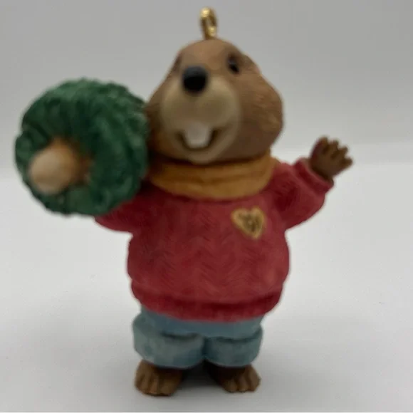 Hallmark Keepsake Ornament 1991 Yule Logger Handcrafted Tender‎ Touch Collection