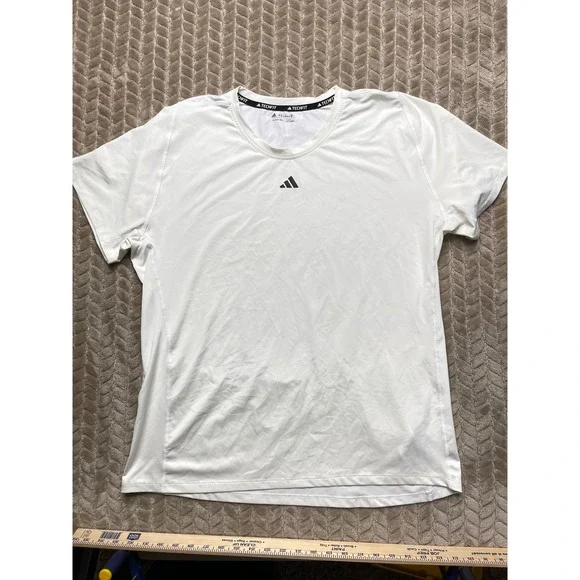 Adidas Techfit Mens‎ 2XL White Compression Training T-Shirt HK2335 Mesh Back