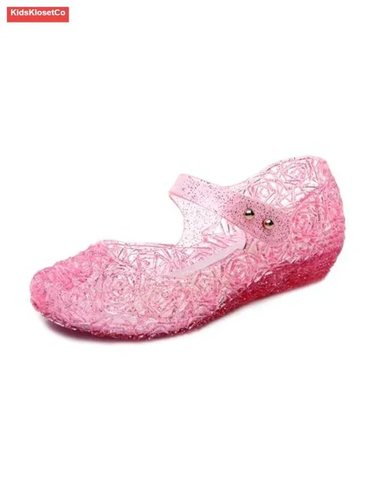 Girls Princess Jelly Sandals Non-Slip PVC Mary Jane Flats