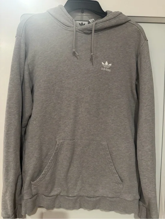 adidas Heather Gray Trefoil Pullover men’s/unisex Hoodie- size Small
