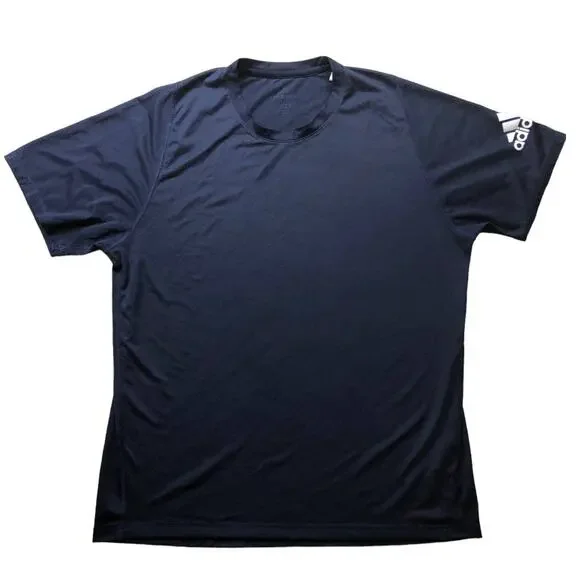 Adidas Freelift Navy Tshirt Three Stripe Logo on Sleeve Size Large
