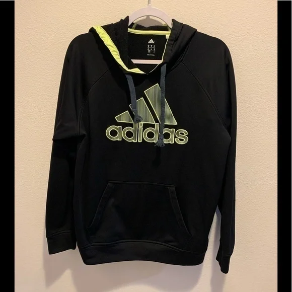 Adidas Black Hoodie EUCBlackw/Bright yellow detail​​​​​​​​​​​​​​​​​​​​