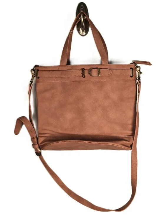 Universal Thread Purse Mauve Faux Leather Zipper Strap & Handle 12