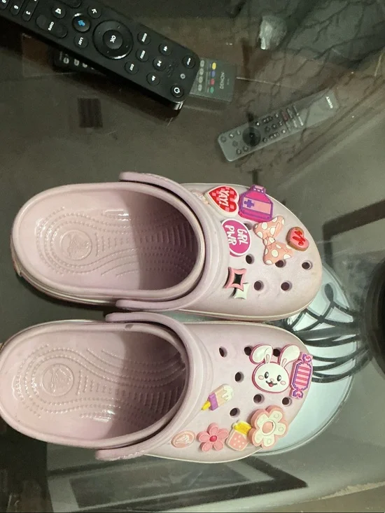 CROCS Kids Light Pink Clog Sandals with Fun Charms