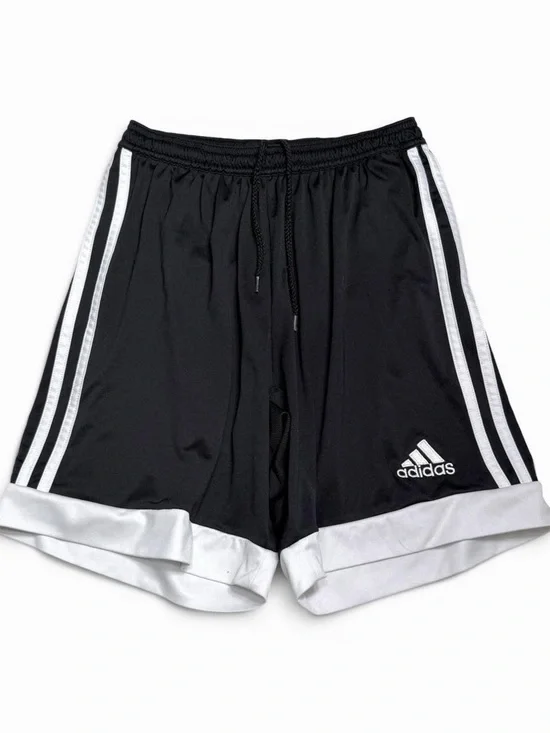 Classic Adidas Black & White Stripe Tastigo 15 Soccer Shorts