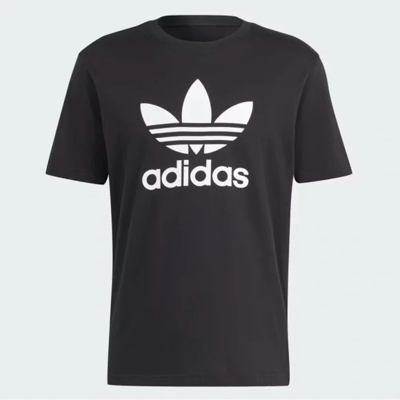 Adidas Originals Black Tee with White Trefoil Logo