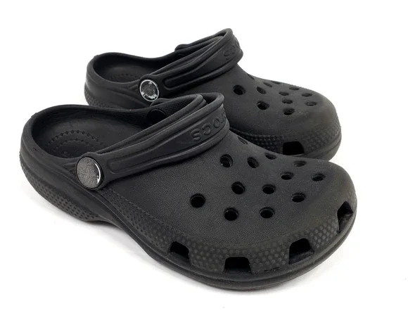 Crocs Classic Toddler Boys Size 12 Black Slip On Casual Clog Shoes