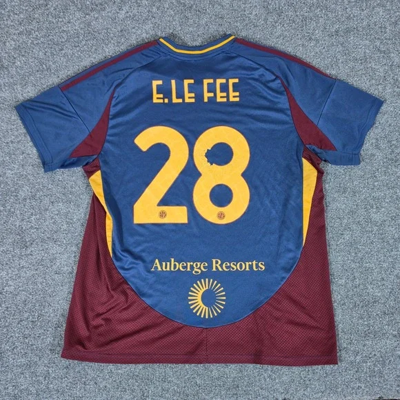 Adidas AS Roma Enzo Le Fee 28 Soccer Jersey Blue Maroon Men 2XL Slim Fit Serie A