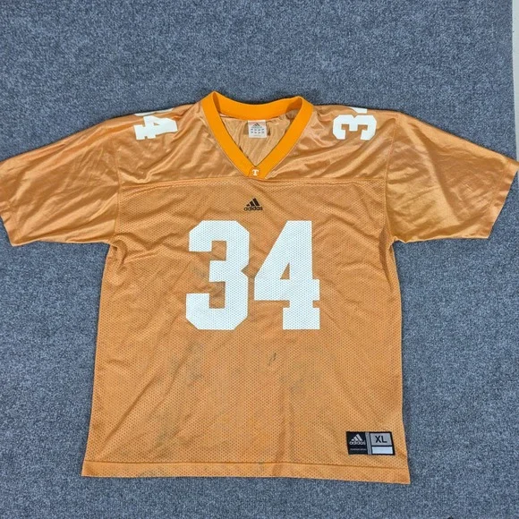 Adidas Tennessee Volunteers Football Jersey Mens Sz XL Orange #34 Mesh FLAW