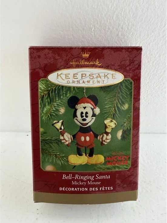 Hallmark Keepsake Ornament 2001 -  Disney Bell Ringing Mickey Mouse Santa