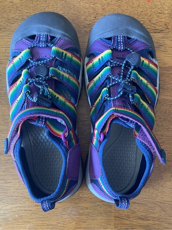 Keen Kids Purple Sandals with Rainbow Straps