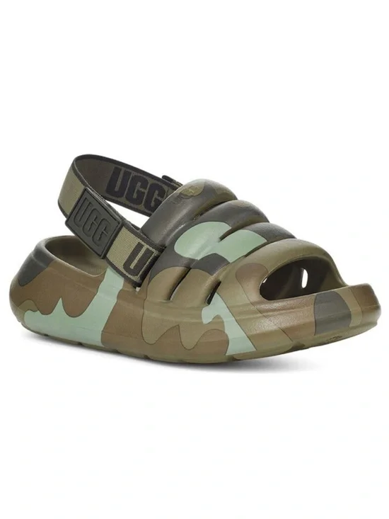UGG Kids' sport yeah Camo Foam Sandals in Green and Brown Toddler 9