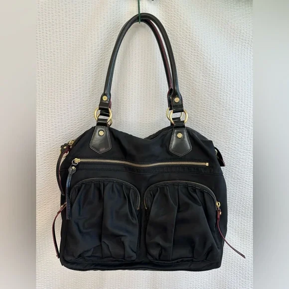 MZ WALLACE Jane Bedford Black Nylon Shoulder Tote Bag Travel Work Satchel