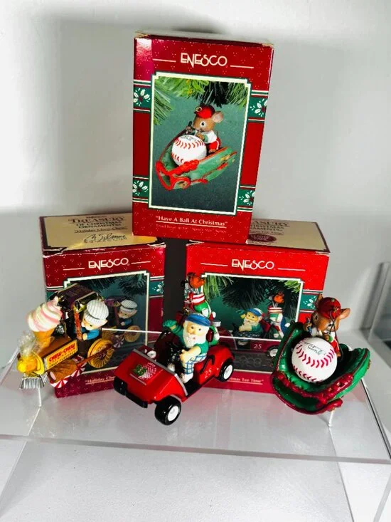 Enesco 1994 Set 3 Treasury of Christmas Ornament 
