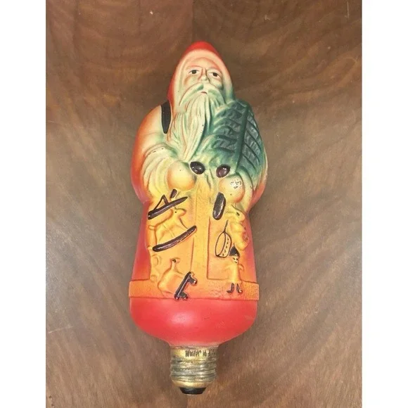 Vintage Belsnickel Santa Claus Figural Christmas Light Bulb 9