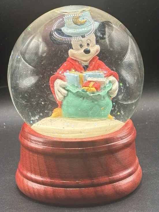 Disney Mickey Mouse Fantasia Sorcerers Apprentice Wizard Snowglobe 5-1/2
