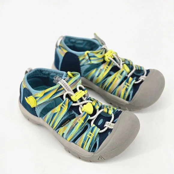 KEEN Newport H2 Kids 13 Blue Yellow Water Sandals Hiking Trail Gorpcore Shoes