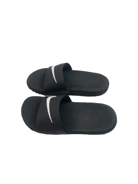 Nike Black Slide Sandals with White Swoosh - Kids Size 13c
