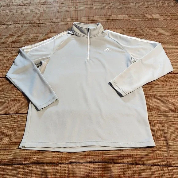 Adidas Mens Golf Performance 1/4 Zip Pullover Jacket Gray Size Large L Athletic