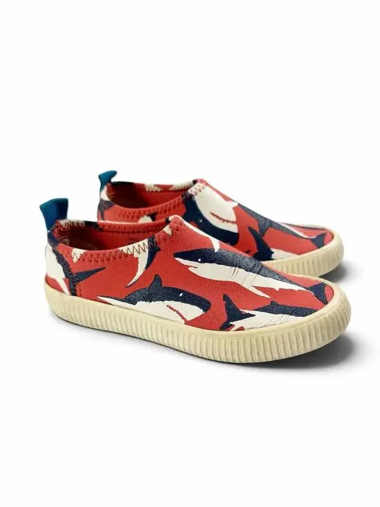 Mini Boden Shark Water Sand Slip-On Sneakers Red Size US 10 / EU 27
