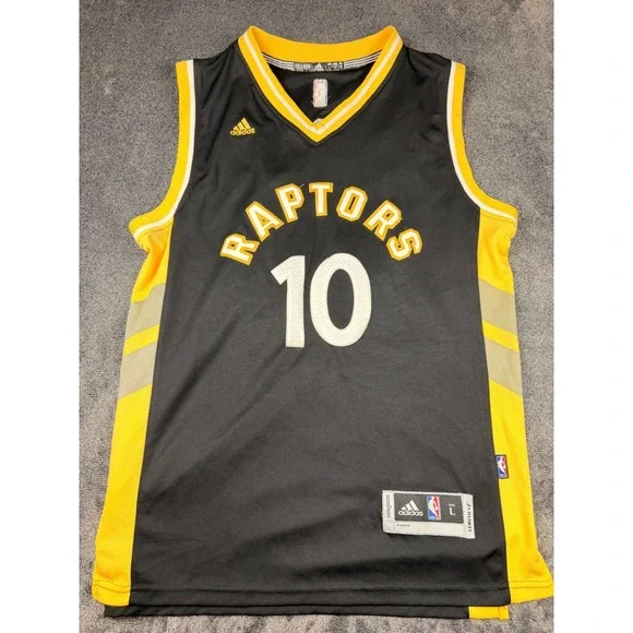Adidas NBA Toronto Raptors DeMar DeRozan 10 Swingman Jersey Black Mens Large +2