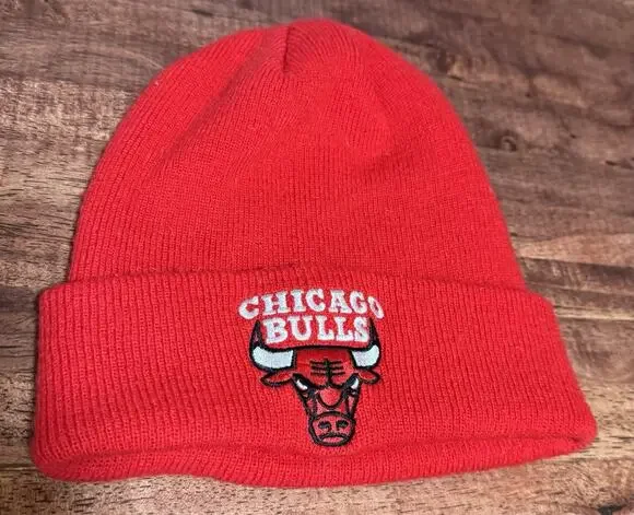 Adidas Red Chicago Bulls Basketball Beanie Hat One Size Rib Knit Watch Cap