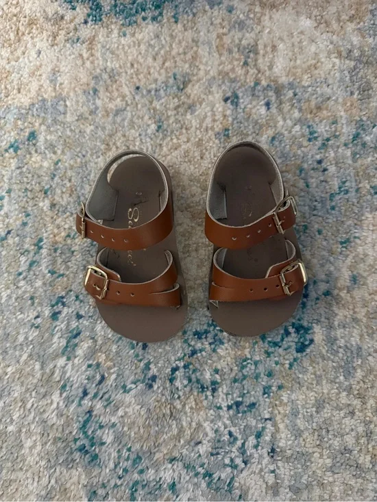 Salt Water Sandals by Hoy Brown Double-Buckle Kids Sandals
