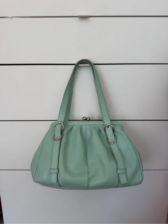 Mint Green Leather Shoulder Bag - Brand: Latico