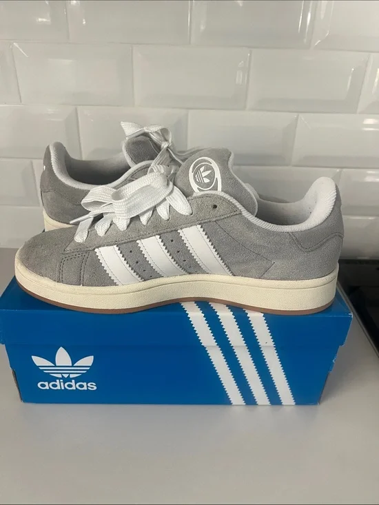Men's adidas Campus 00's, gray with white accents, Men's size 8