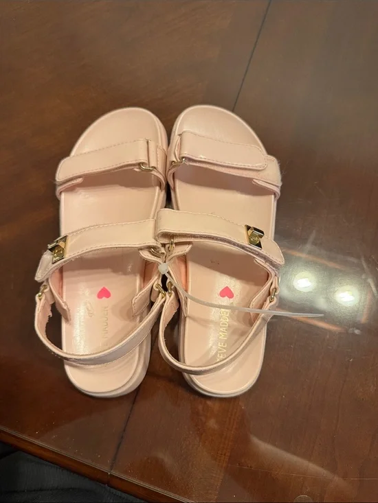 Steve Madden Kids Blush Pink Double-Strap Sandals