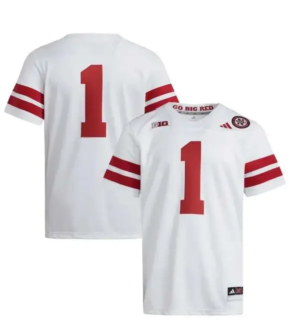 adidas Nebraska Cornhuskers Mens 2XL White Premier Away Football Jersey NCAA GBR