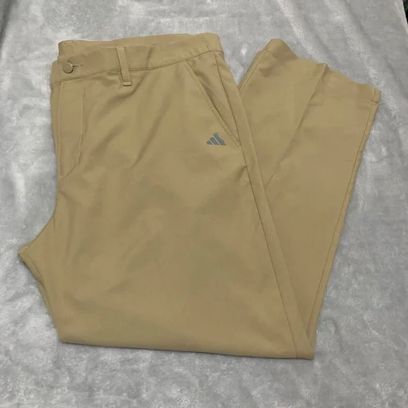 Adidas Pants Mens 40x30 Golf Tan Recycled Performance IU2823 Athletic Preppy
