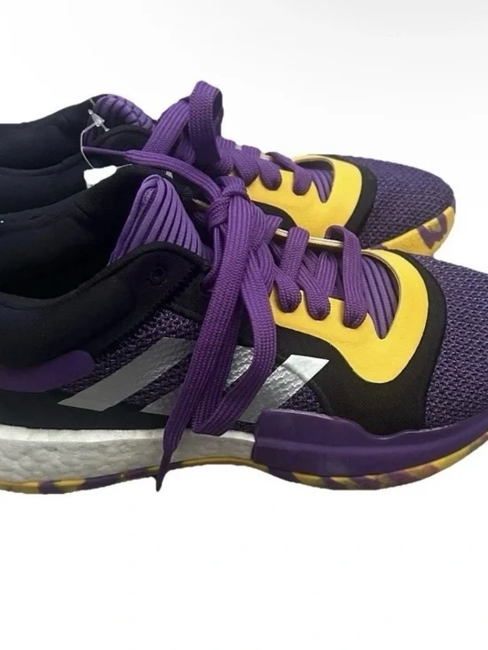 NWT Adidas Marquee Boost Low Purple And Yellow Sneakers Size 7.5