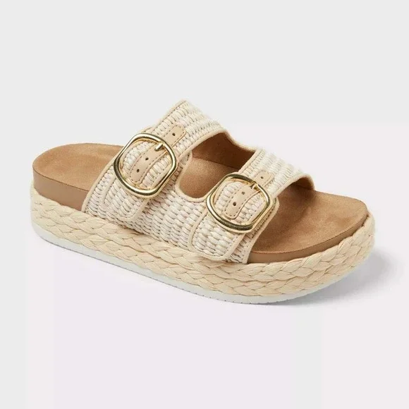 Little Girl Elvy Raffia Sandals by art class Ivory Size 3 New With Tags
