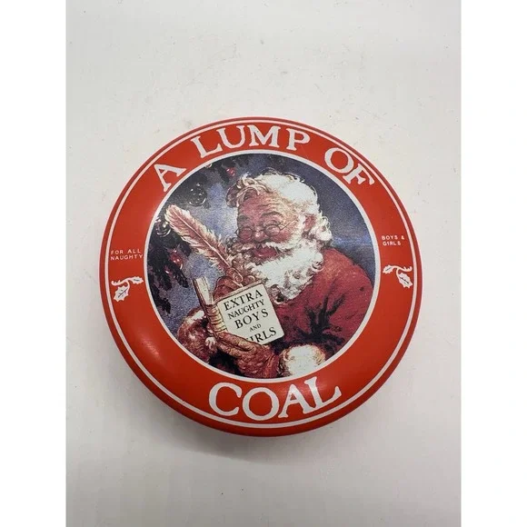 A Lump of Coal Tin Naughty Gift Gag Christmas Santa Tin‎ Box Company