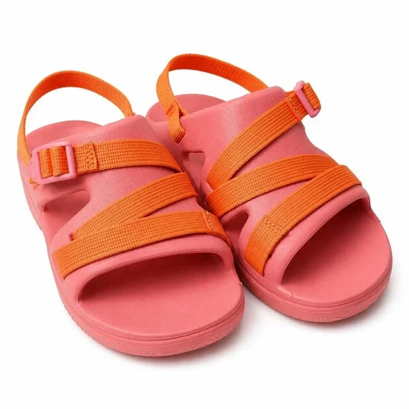 CHACO Chillos Sport Sandals Youth/Girls Sz 4 Rose Pink/Orange Adjustable Straps