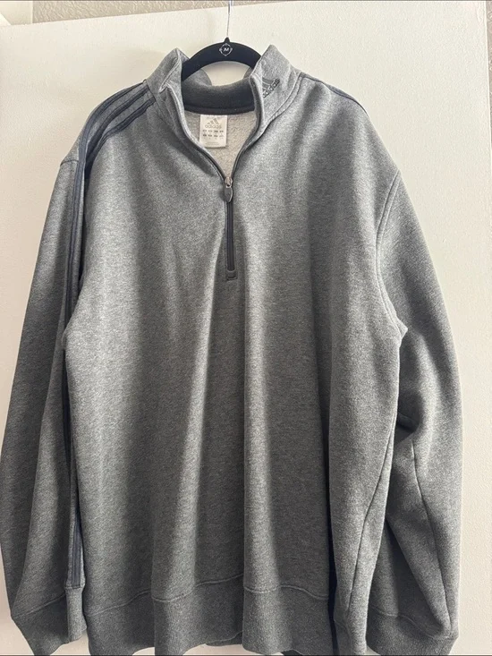 adidas Men's Dark Gray Half-Zip Pullover Sweater
