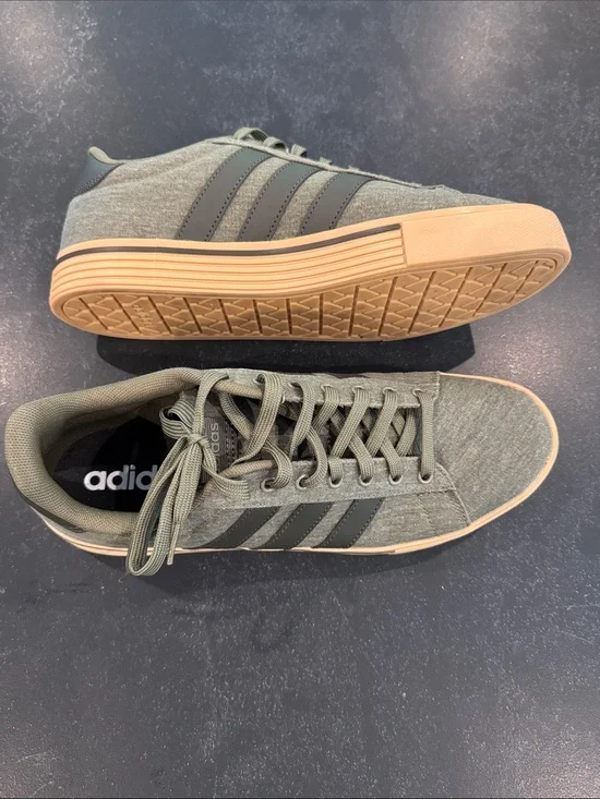 adidas Men's Olive/Black Low-Top Sneakers with Gum Sole