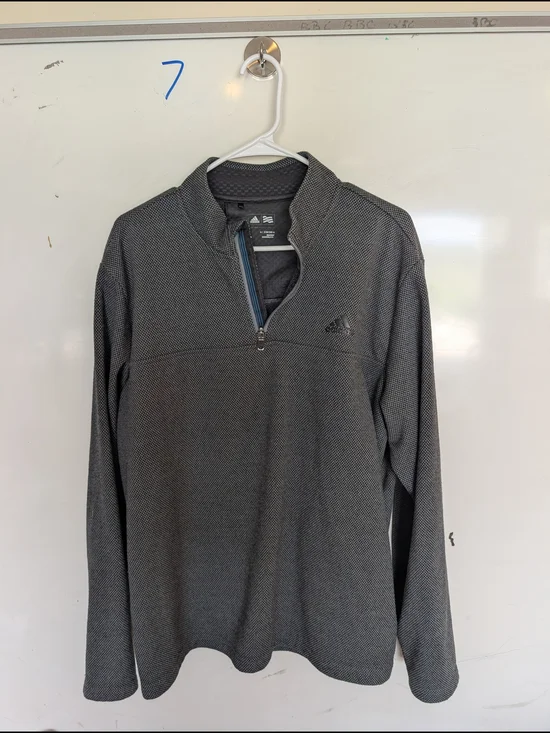 adidas Men’s Gray Quarter-Zip Performance Pullover