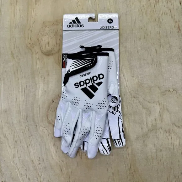 NEW Adidas Adizero 12 Football Gloves White Black Size XL AF1531-110