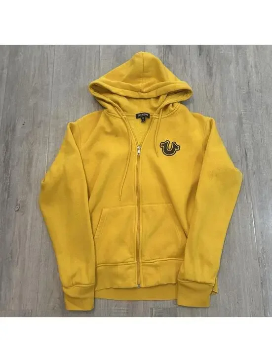 True Religion Men's Yellow Hoody