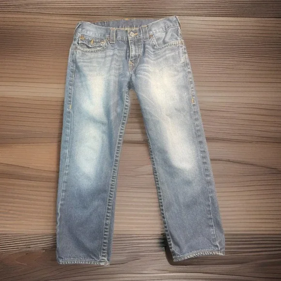 True Religion Section Slim Mens Medium Wash Denim Jeans Blue Size 32 Inseam 29
