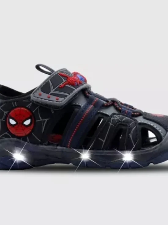 Toddler Marvel Spider-Man lighted footwear Camp Sandal Black/Gray size 11T new