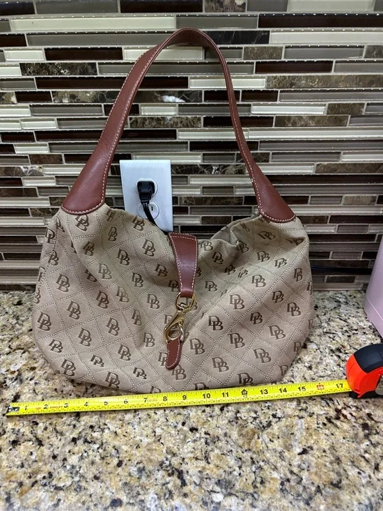 Dooney and Bourke Brown Monogram Hobo Shoulder Bag -