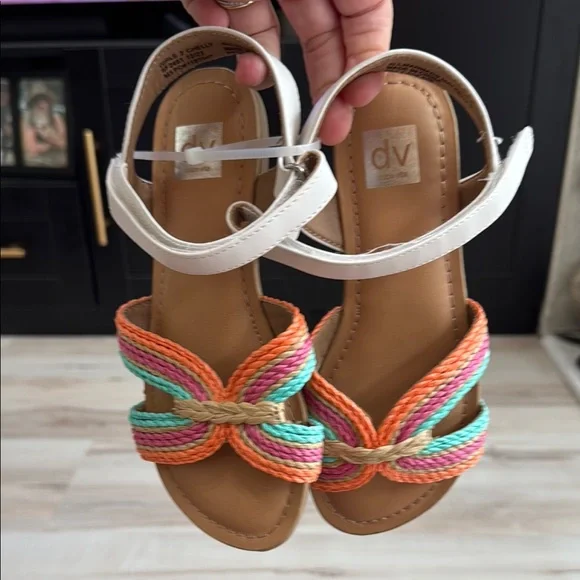 DV by Dolce Vita Chelly Girls Rainbow Woven Sandals Size 2 Little Girl NWT