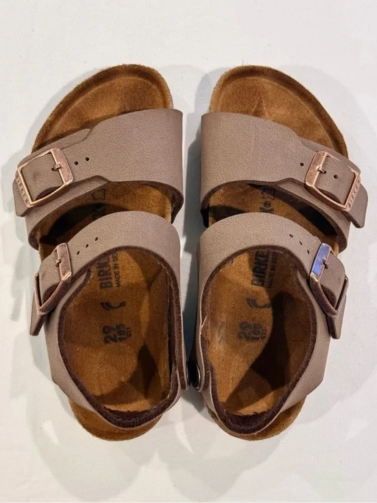 Birkenstock Kids New York Sandals Boys 11 Girls Mocha Two Straps Backstrap