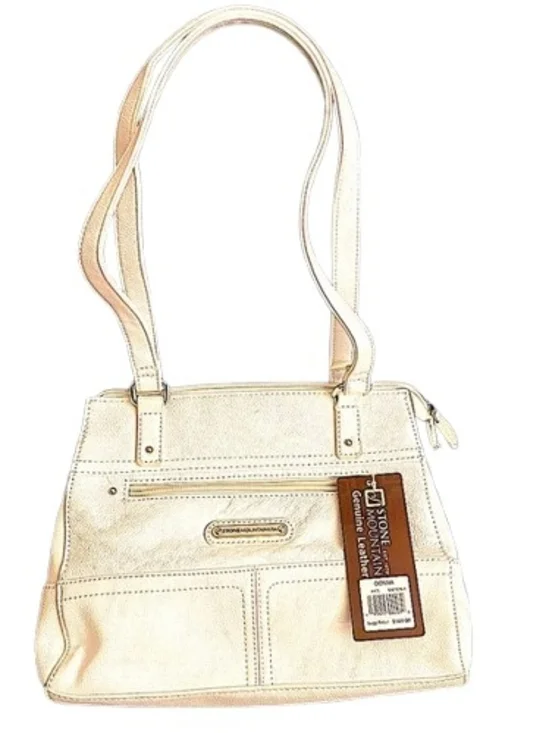 Stone Mountain Accessories Cream Leather Shoulder Tote with Double Straps
