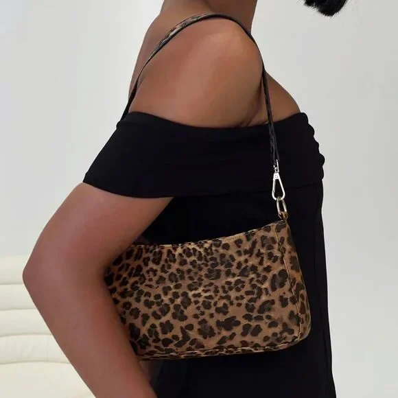 Princess Polly Leopard Print Shoulder Bag in Brown