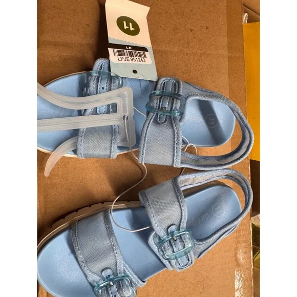 Cat & Jack Sandals Toddler Size 11 Blue NWT Double Strap Buckle Casual Summer